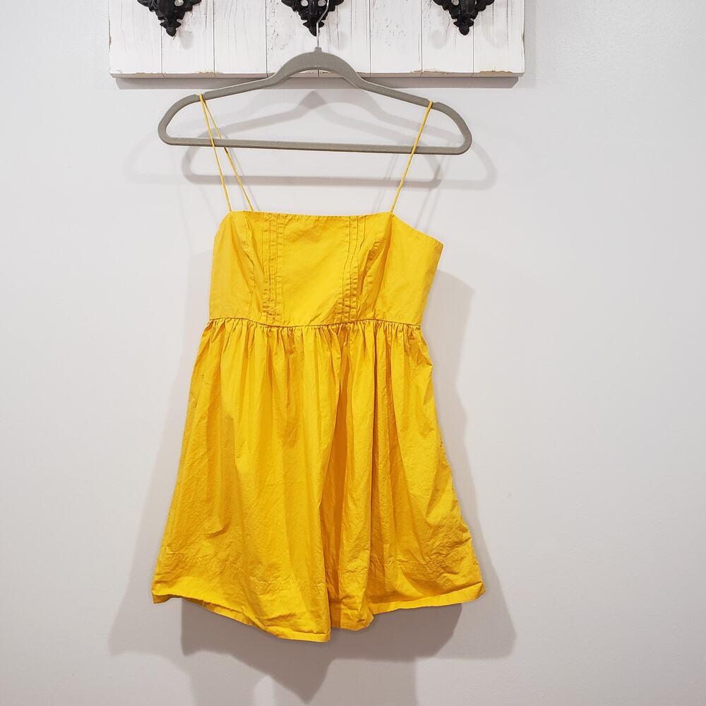 Maeve Anthropologie Yellow Babydoll Mini Dress Size S